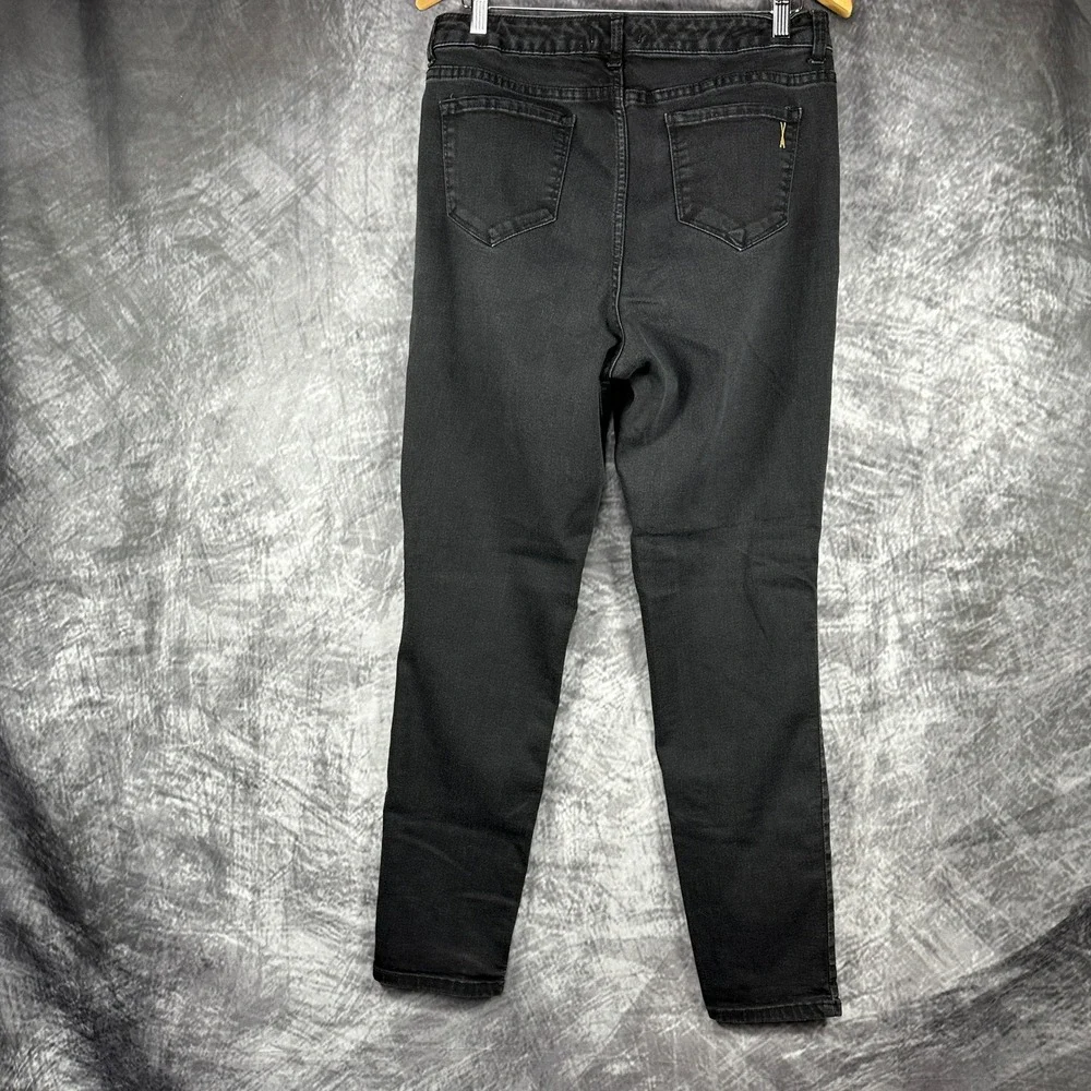 Vintage America Blues Boho Skinny Jeans Womens 12R Waist 31 Black